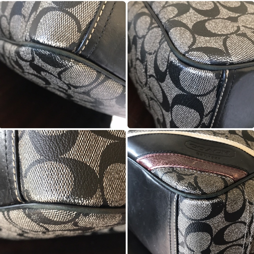 Coach Signature Monogram Corner Stripe Tote, 70336, Coated Canvas / Leather - Picture 8 of 15